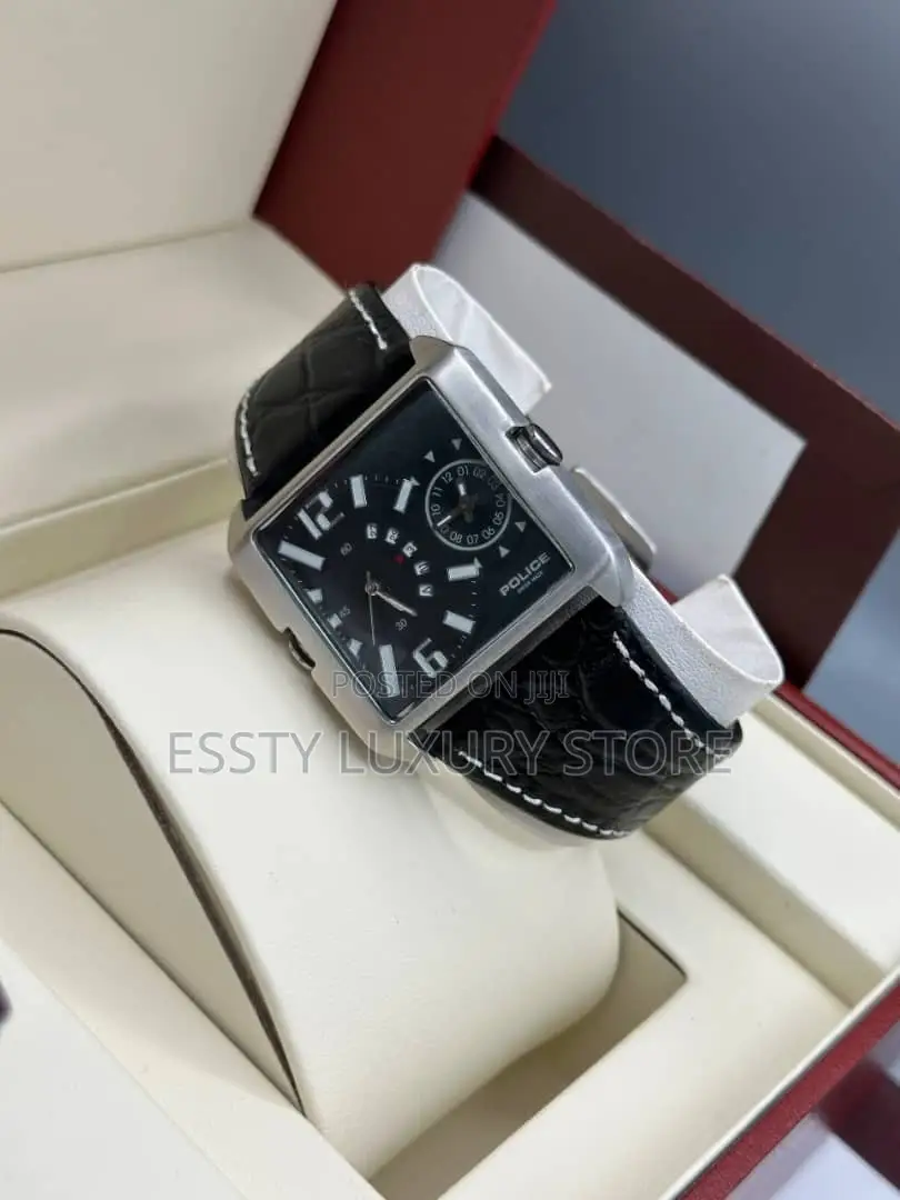 High Quality Police Leather Wrist Watch