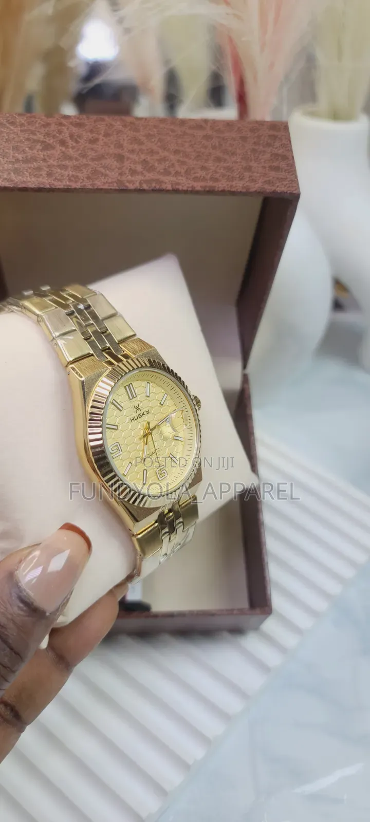Male Quality Gold Chain Wristwatch