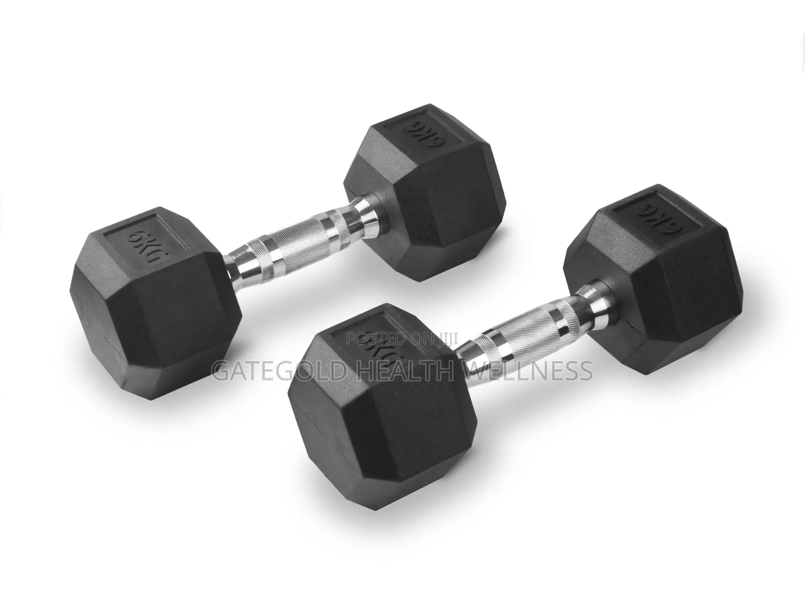45kg Rubber Hex Dumbbells/Weights BT-006-W -