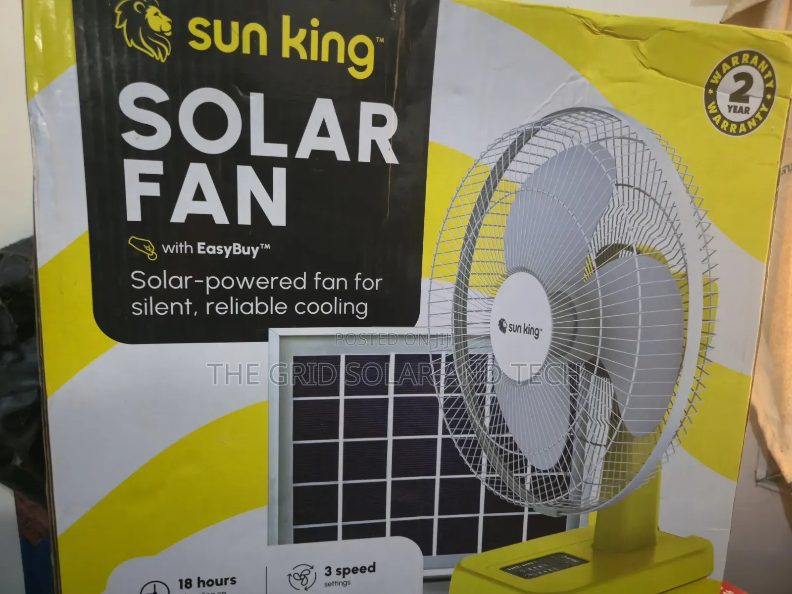 Sun King Solar Powered Fan – Brand New / Clean Box!