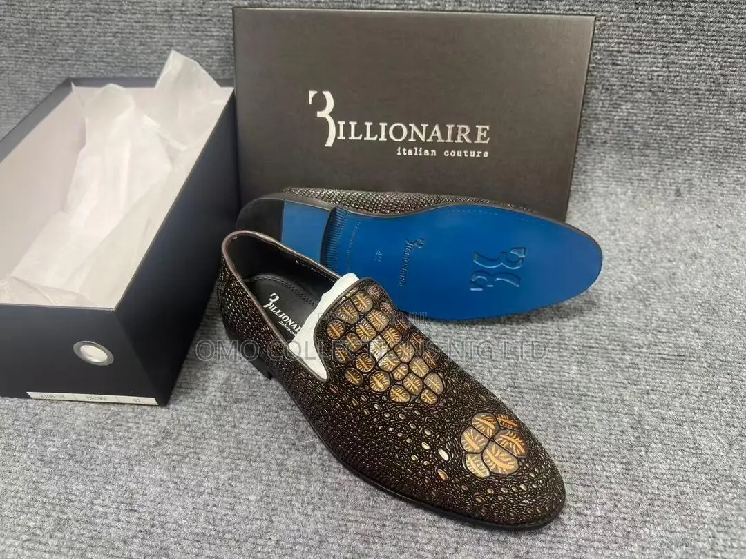 Billionaire Italian Couture Luxury Men’s Patterned Shoes – Fully Boxed