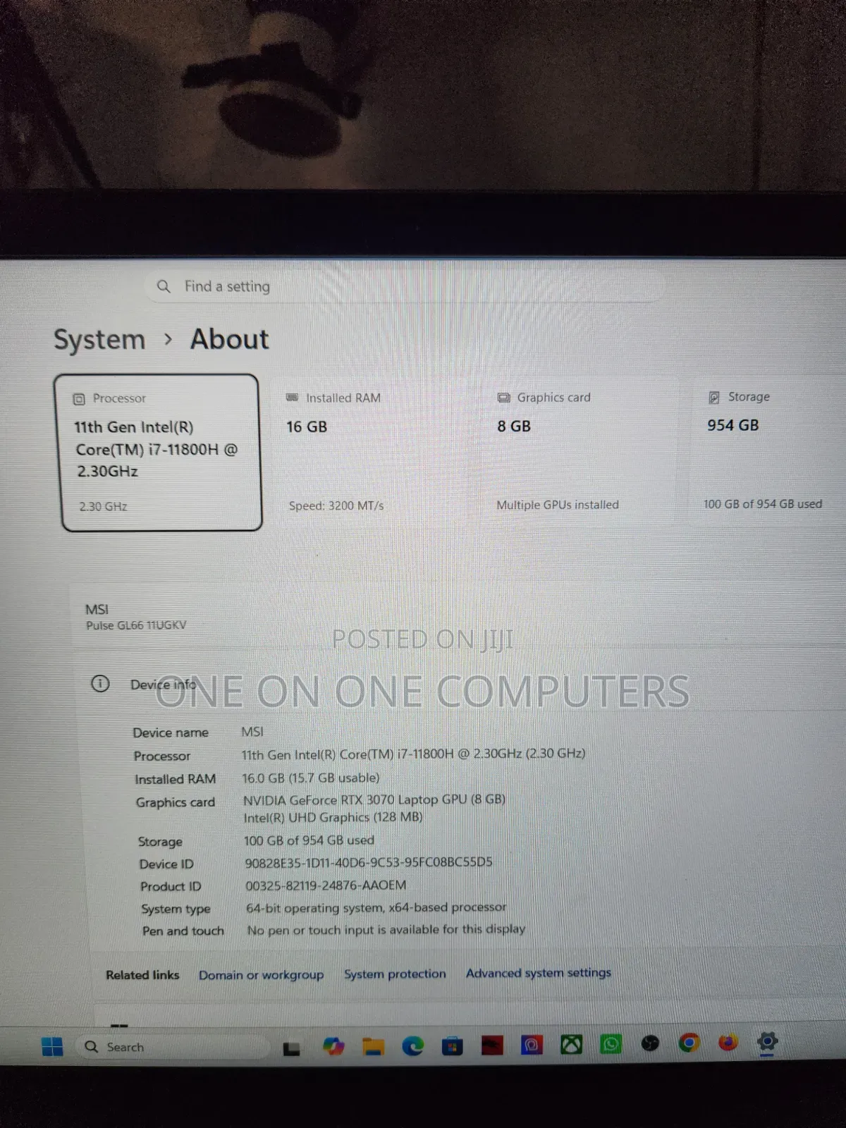 Laptop MSI Pulse GL66 16GB Intel Core i7 SSD 1T