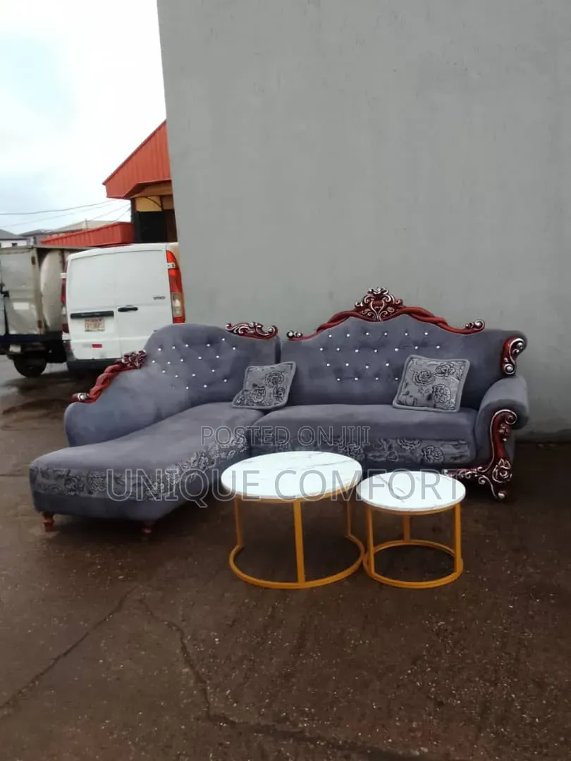 Imported Royal Sofa Set With Throw Pillows and 2 in 1 Center Table
