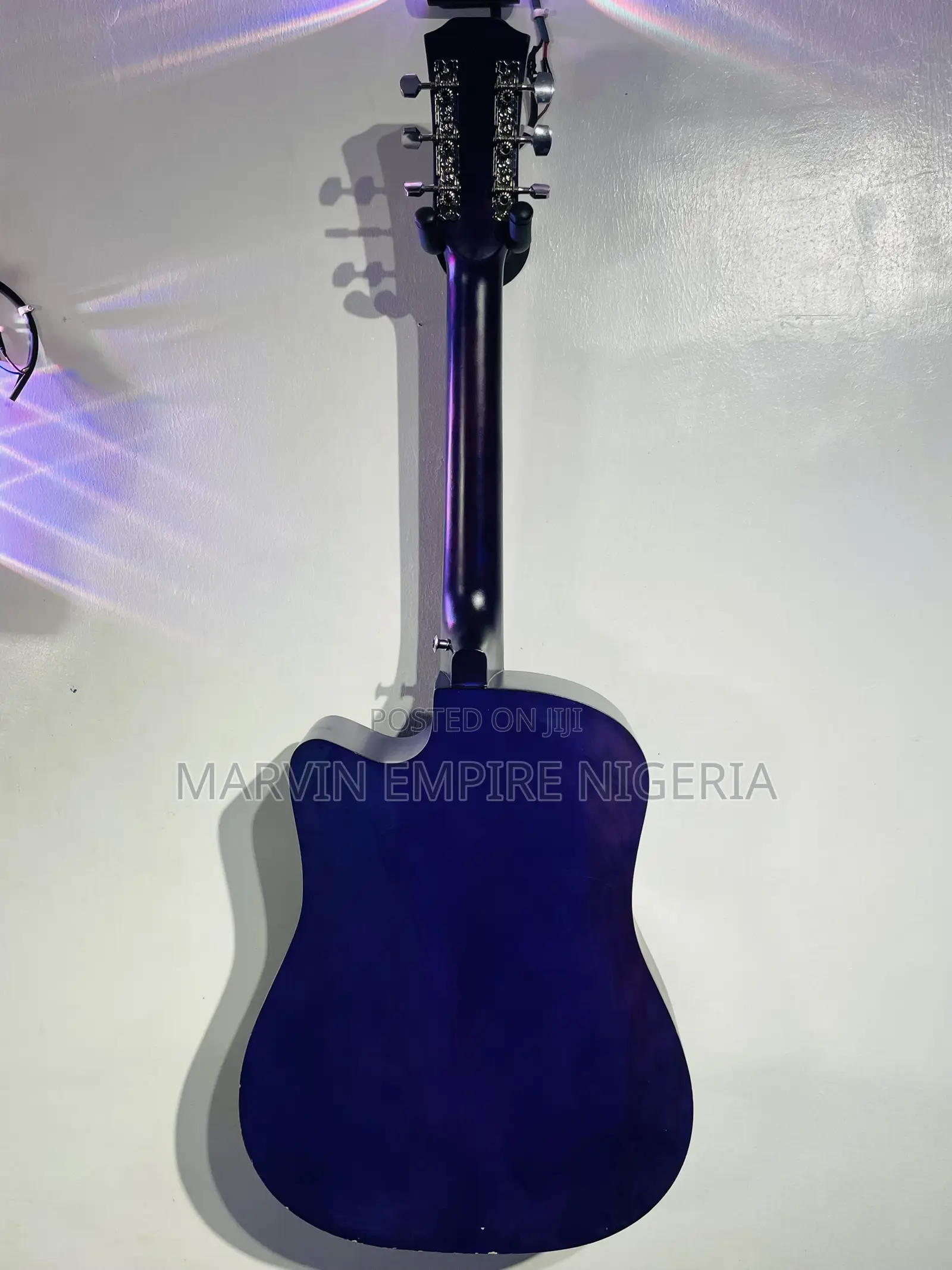Great Power Black and Purple Acoustic Guitar With Free Bag and Strap