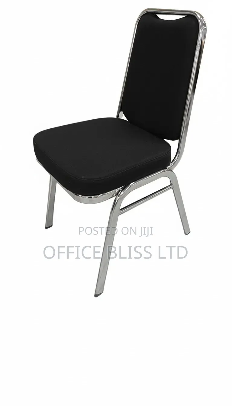 Modern Stackable Stainless Fabric Church / Banquet Chair