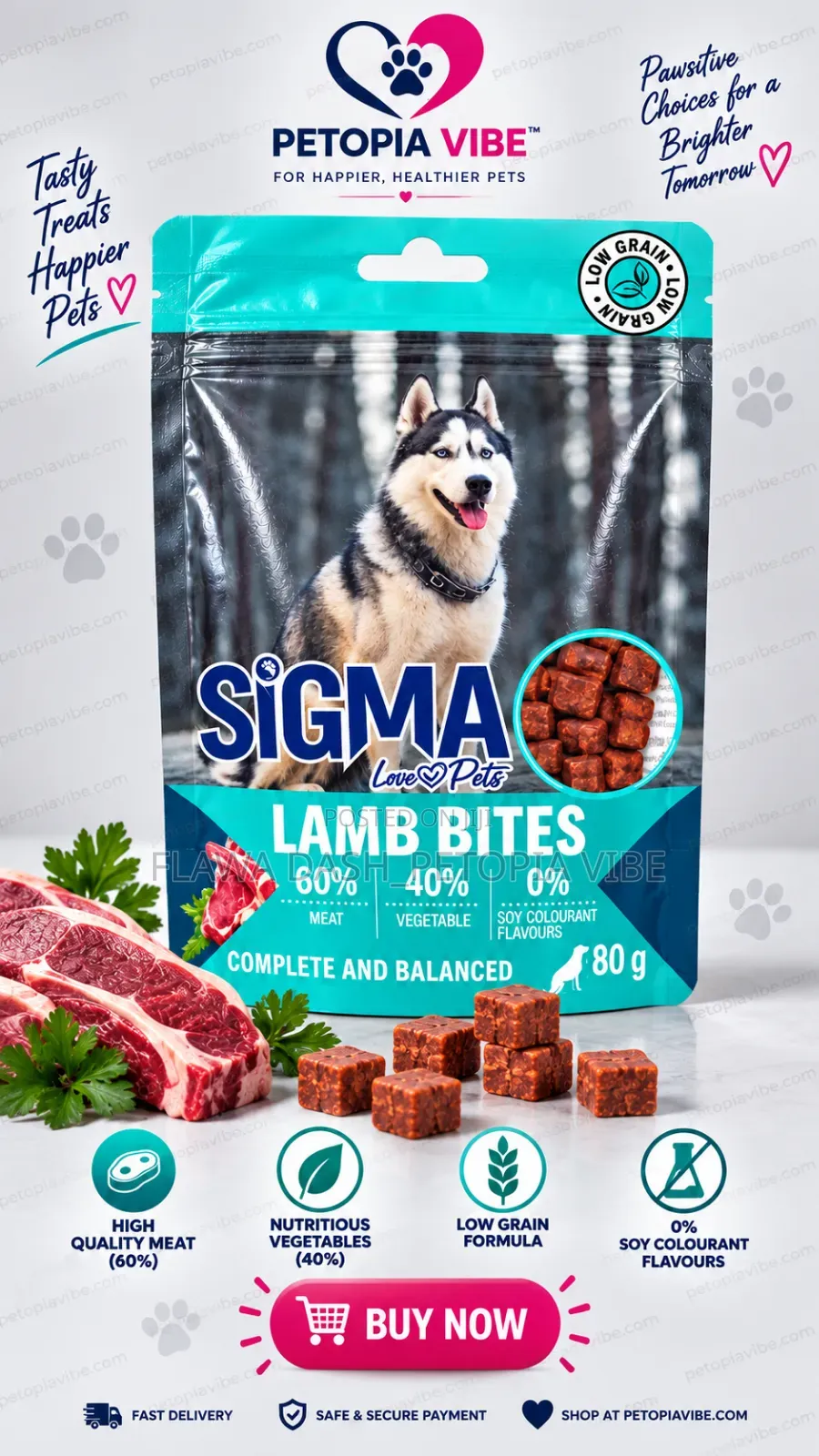 SIGMA Lamb Bites Dog Treats – 80g
