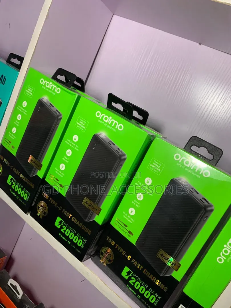 Original Oraimo 20000mAh Power Bank (15W AniFast + 100-Hr Torch)