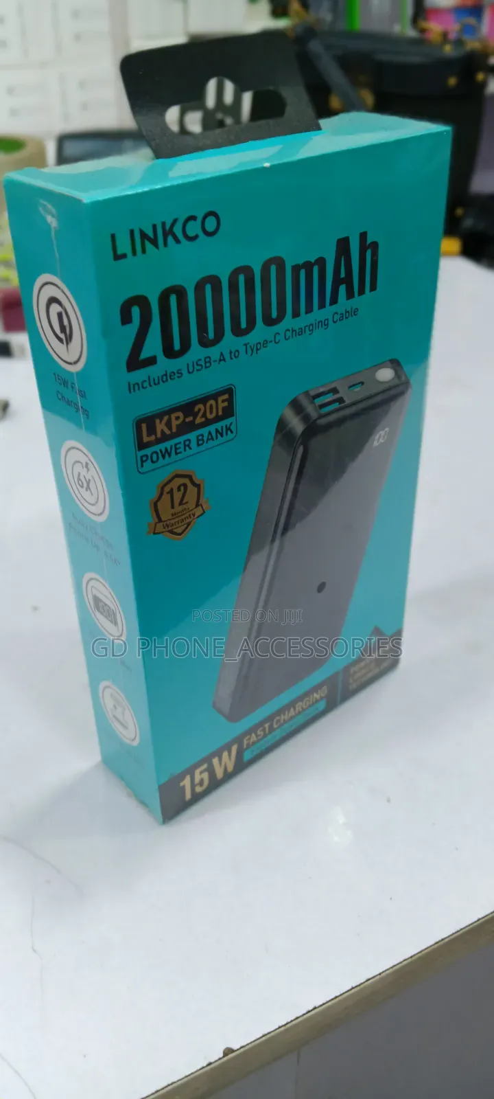 LINKCO 20000mAh Fast Charging Power Bank With Digital Display