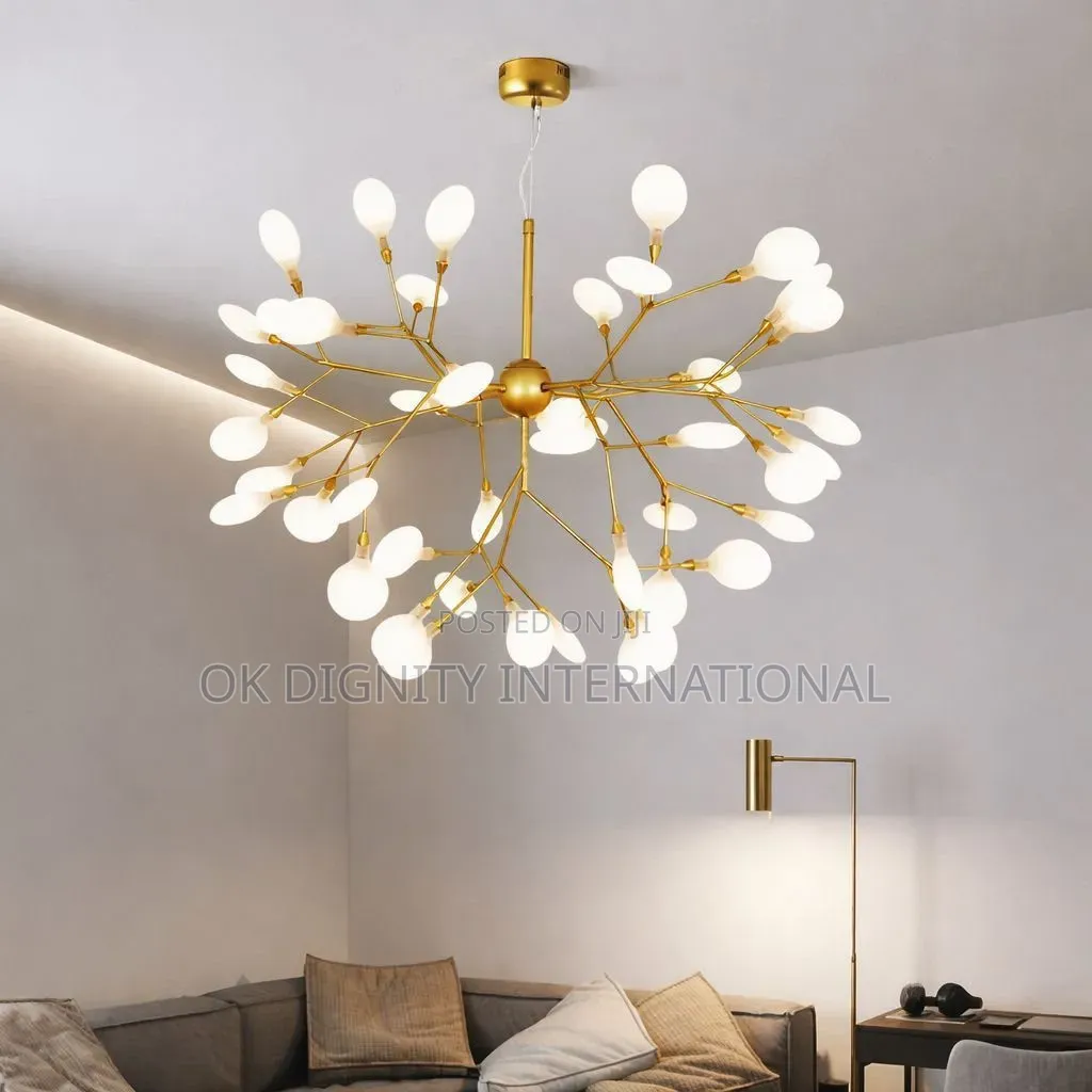 Modern Luxury Gold Branch Chandelier – Multiple Globe Ceiling Light