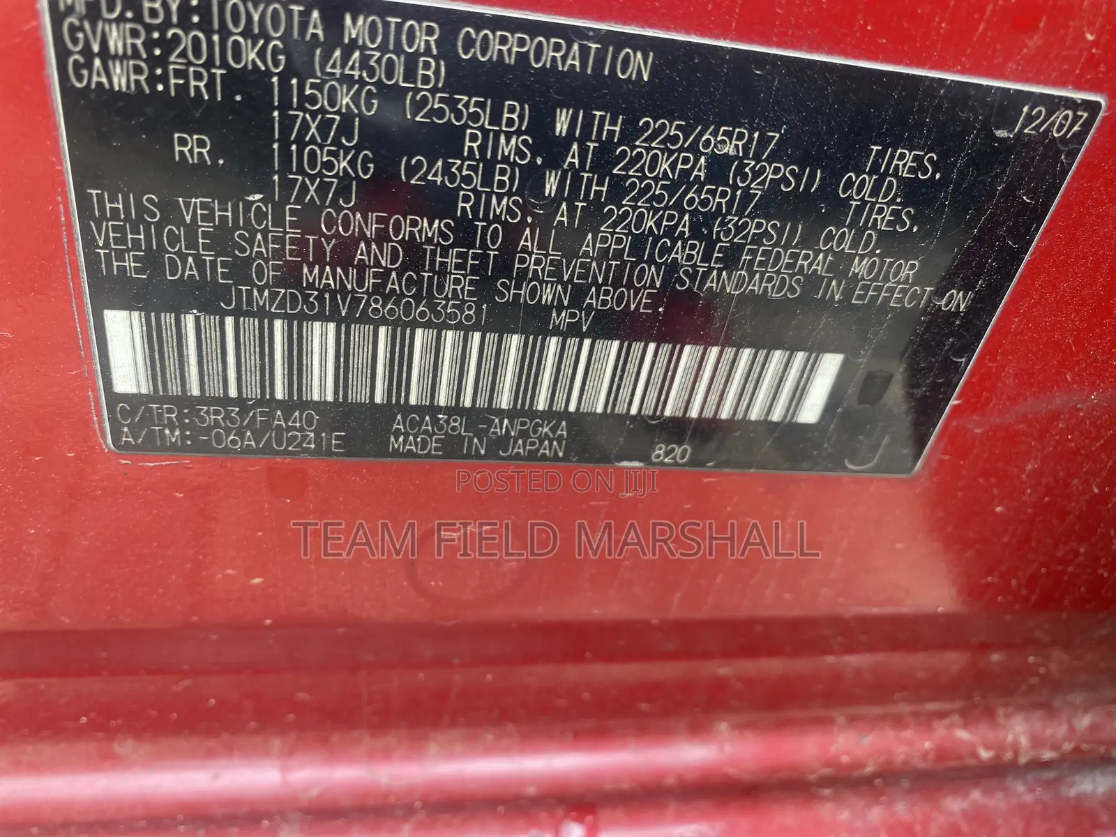 Toyota RAV4 Limited 2008 Red