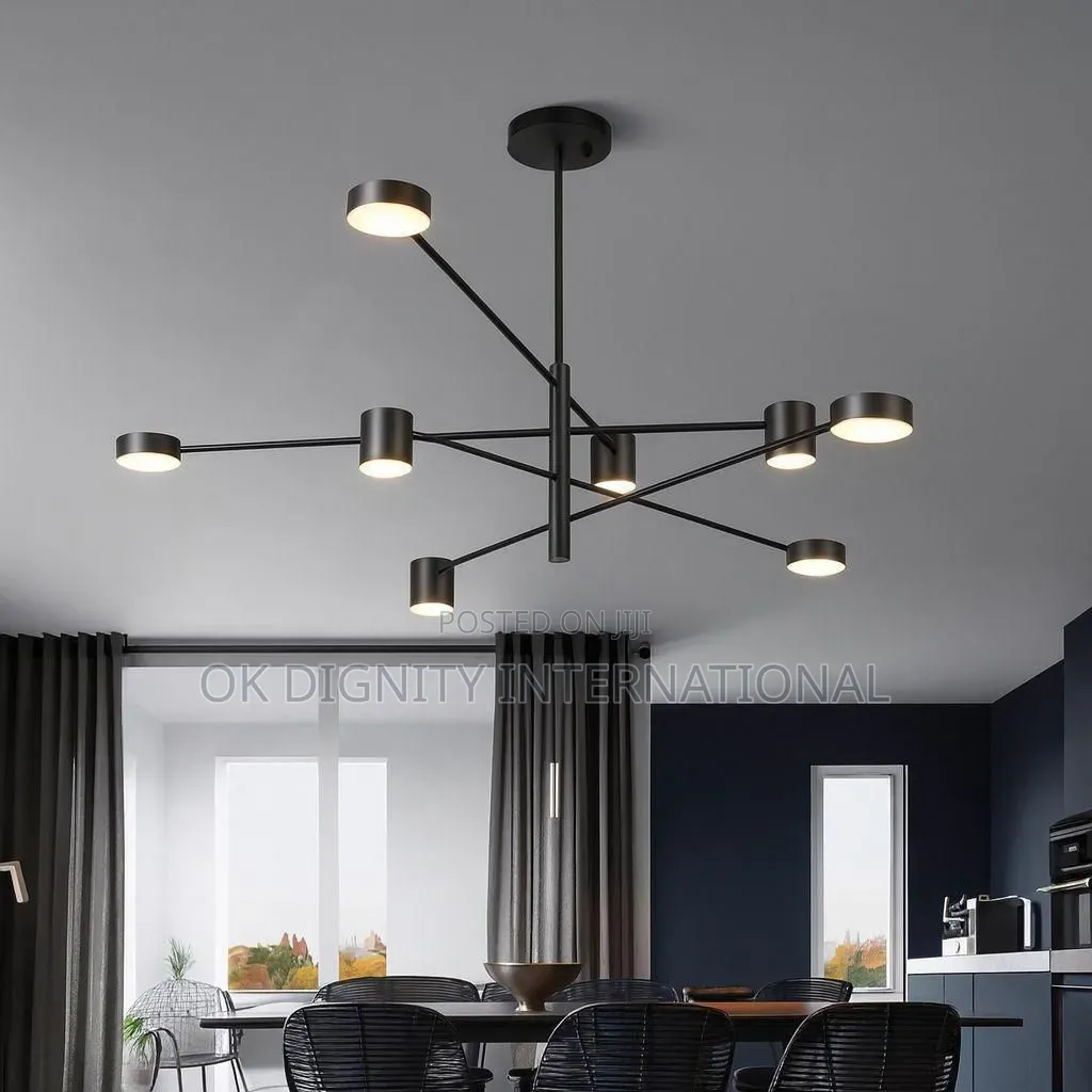 Modern Black Multi-Arm Chandelier – Luxury Ceiling Light