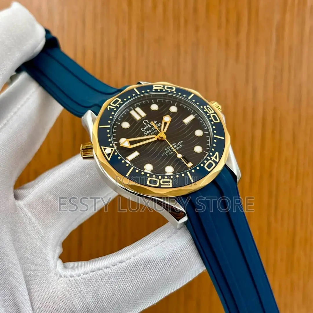 High Quality Luxury Omega Automatic Rubber Strap Watch