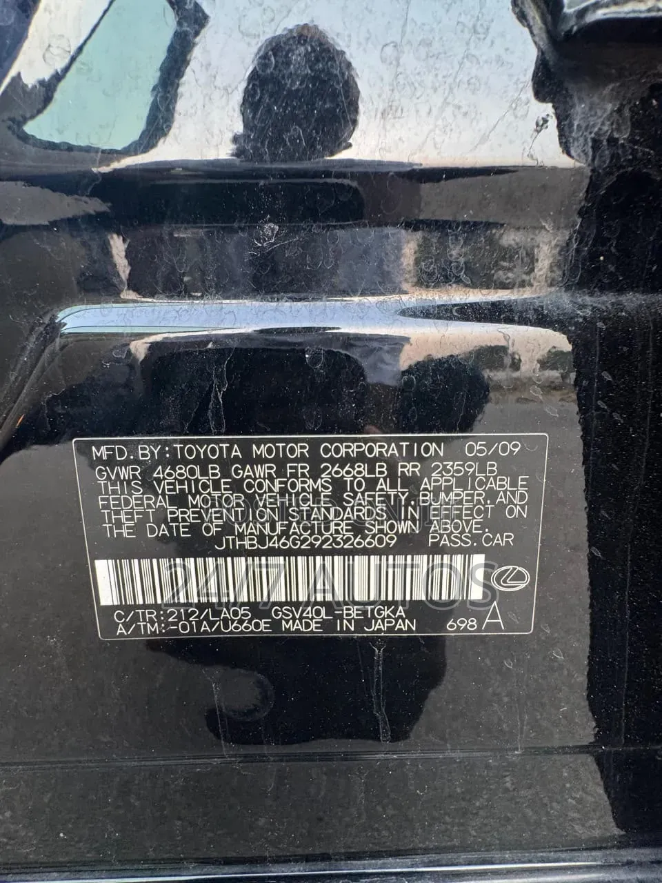 Lexus ES 350 2010 Black
