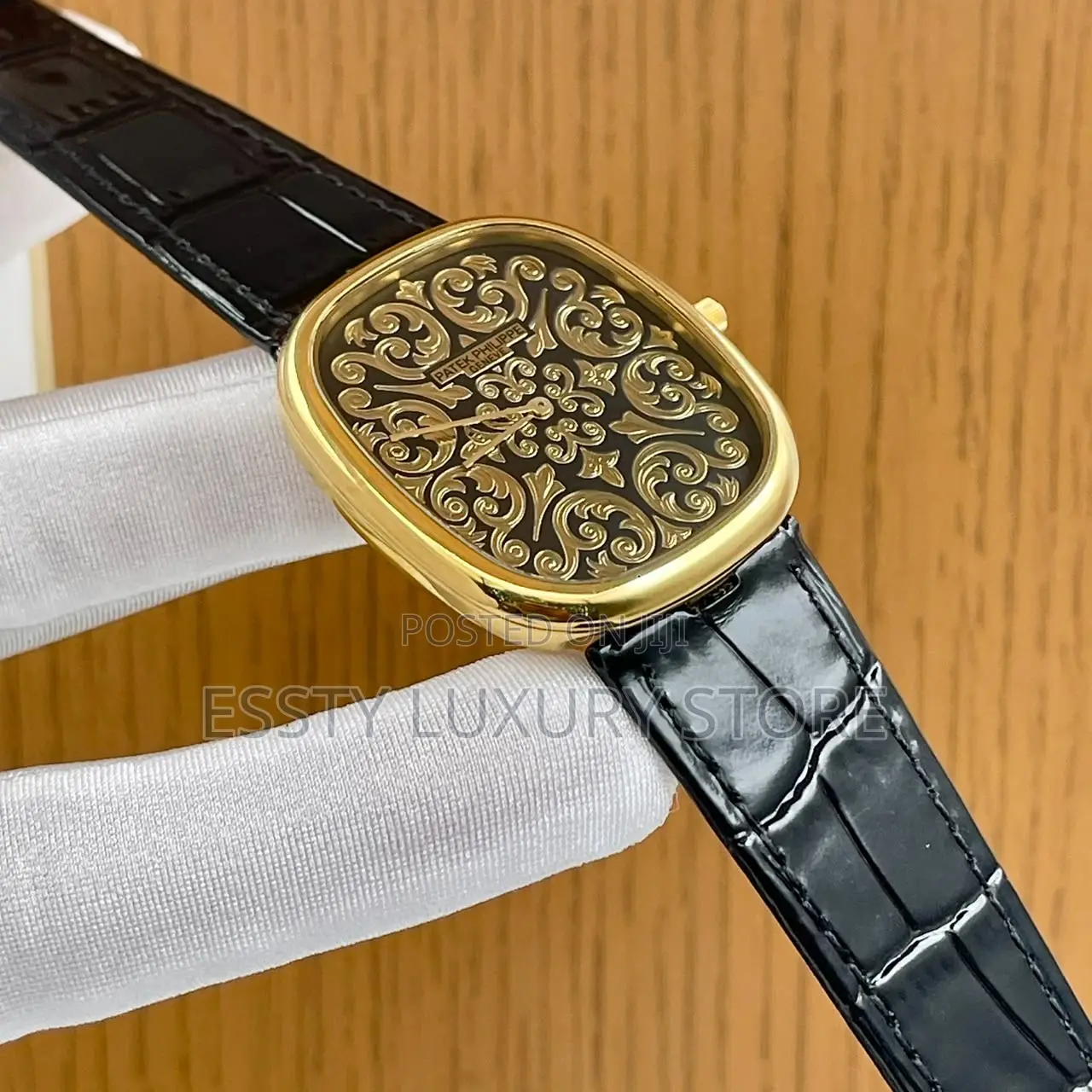 Patek Philippe Quality Luxury Men Genuine Leather Wristwatch