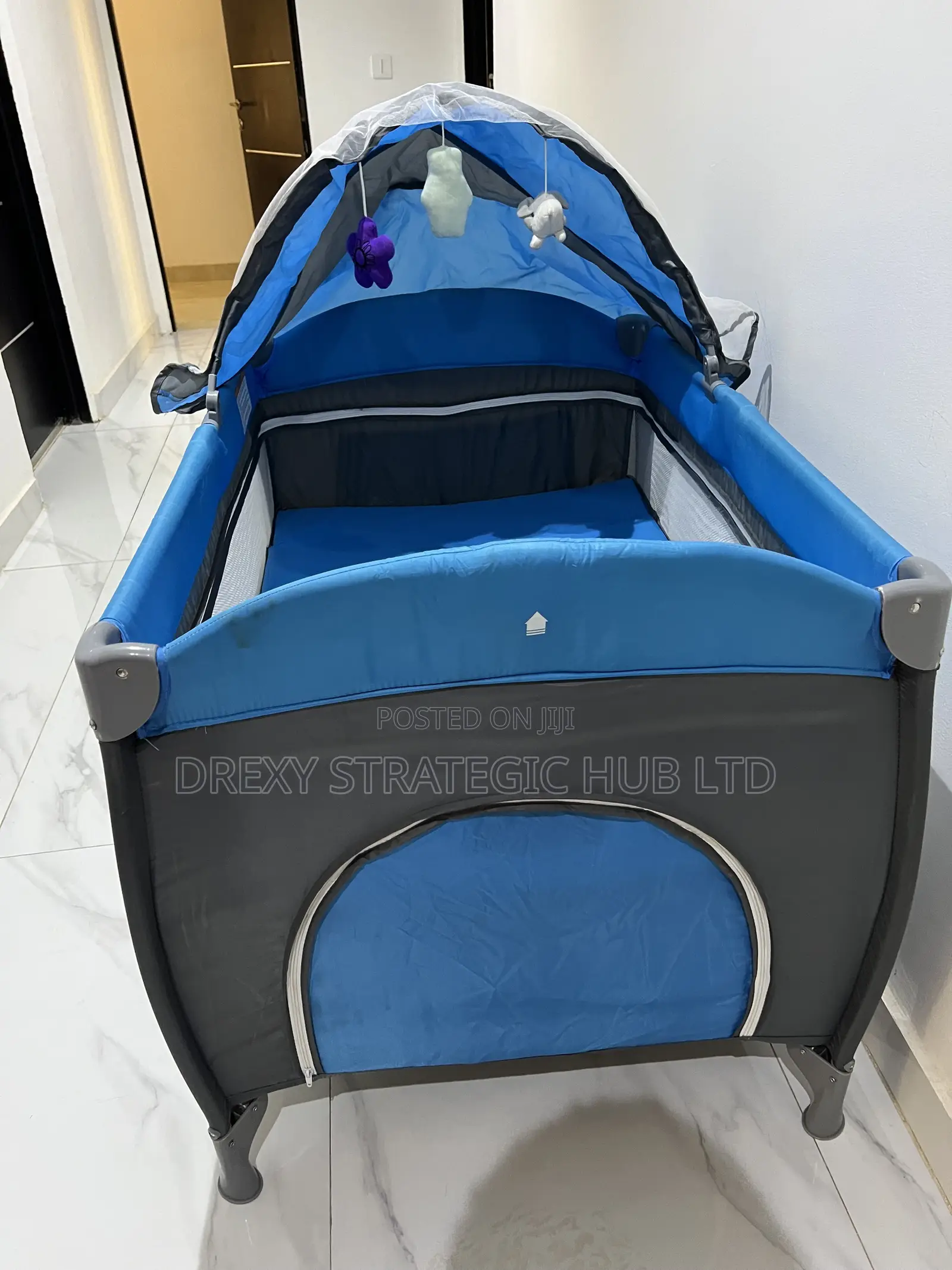 Mama Kids Baby Foldable Trend Yard Bed Cot With Canopy