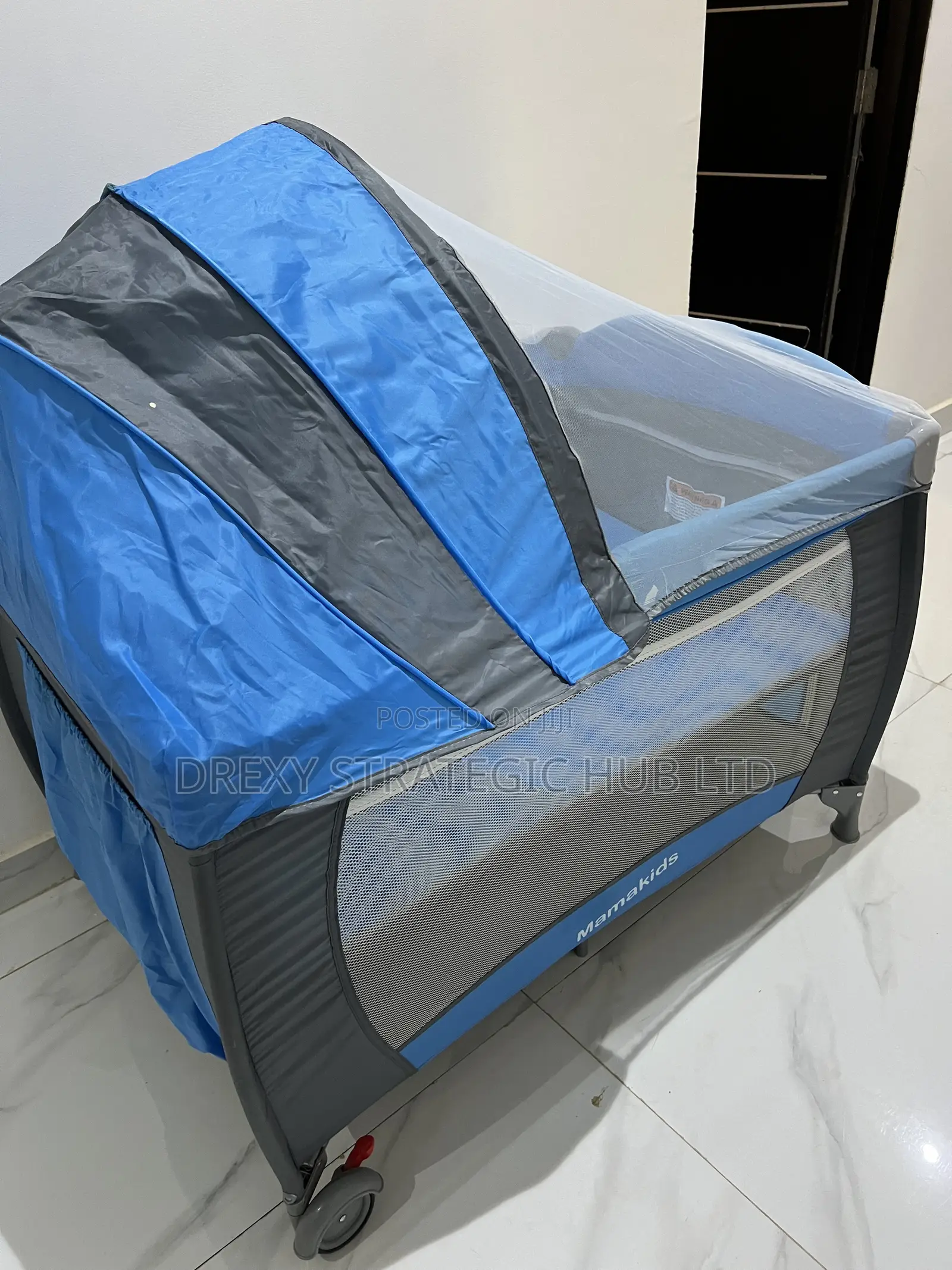 Mama Kids Baby Foldable Trend Yard Bed Cot With Canopy