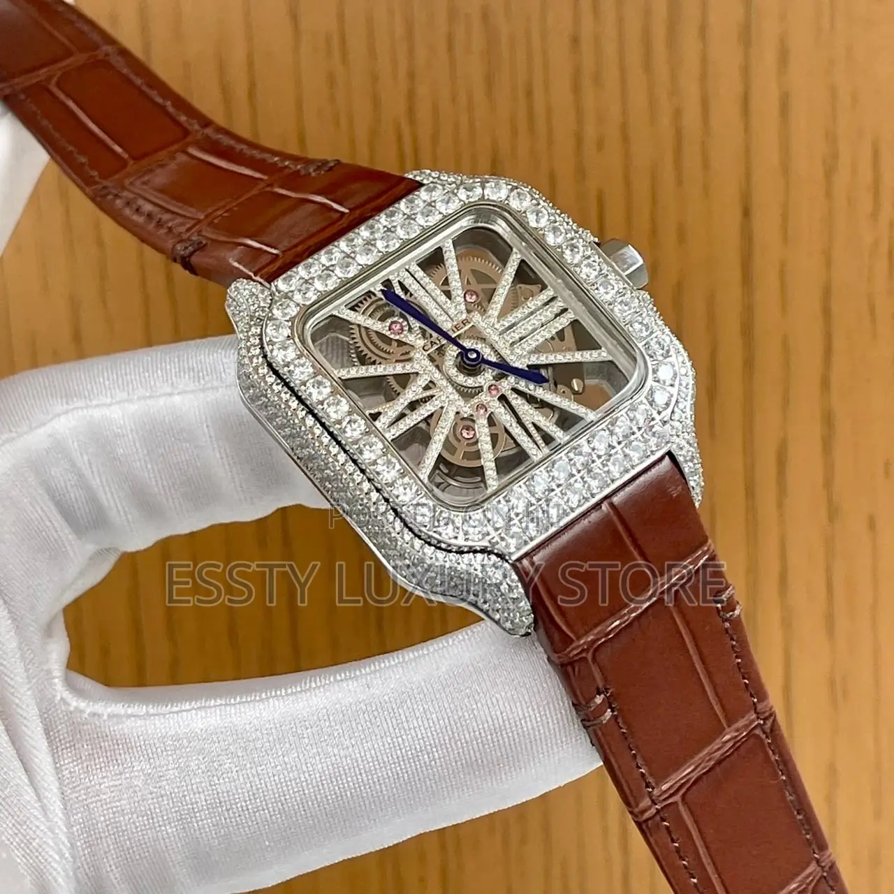 Automatic Quality Luxury Cartier Ice Leather Watch