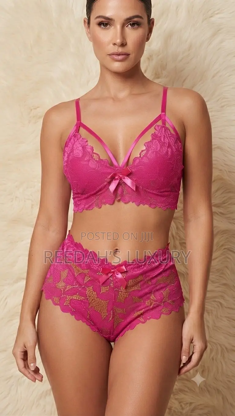 Vibrant Fuchsia Lace Lingerie Set