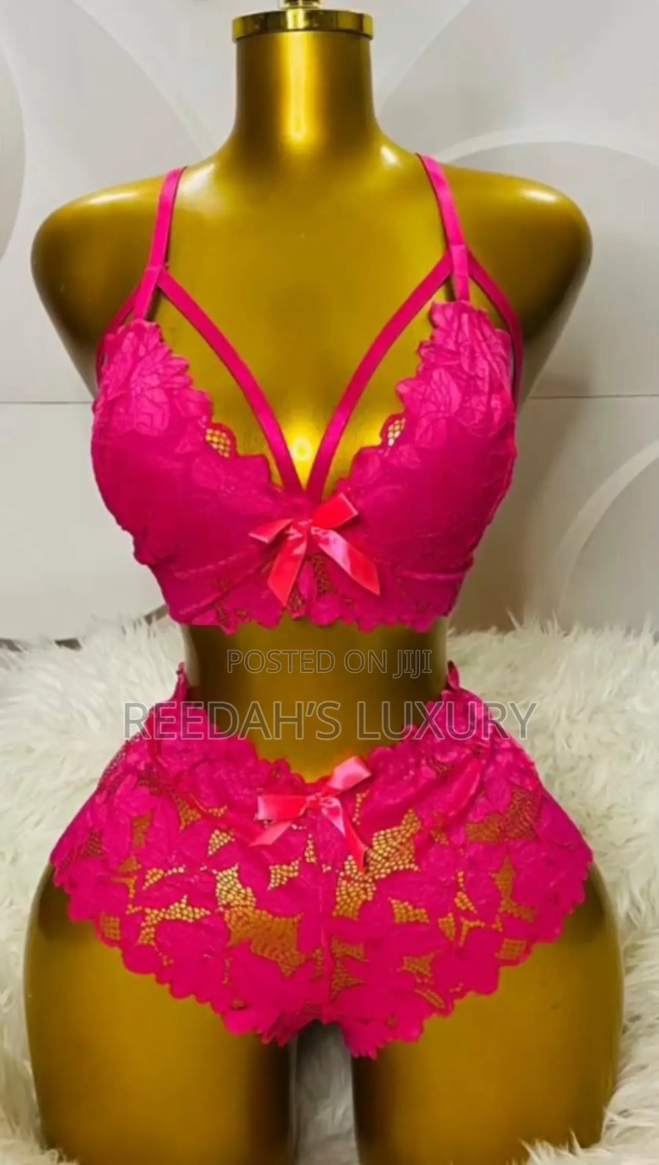 Vibrant Fuchsia Lace Lingerie Set