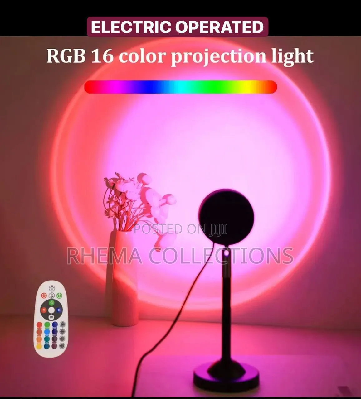 RGB 16-Color Sunset Projection Lamp (With Remote)