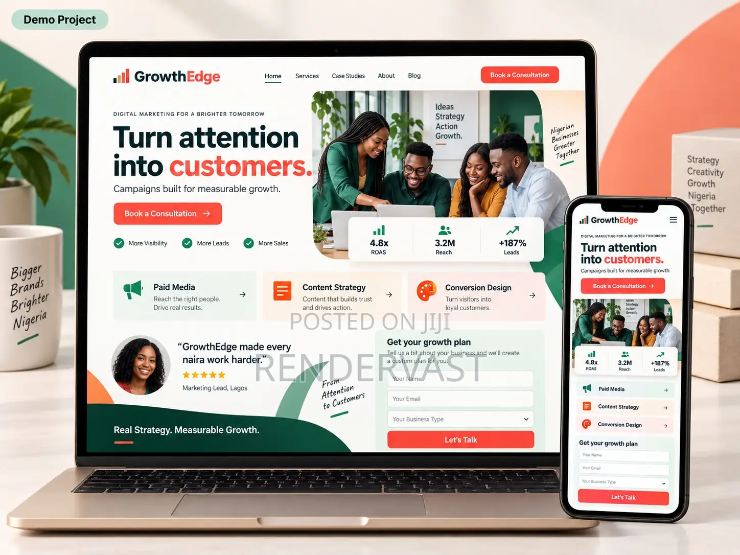 Professional Landing Page Design for Business Sales