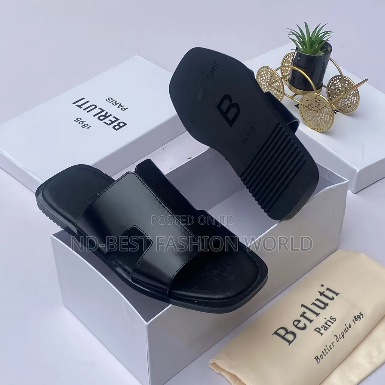 Burteli Leather Slippers