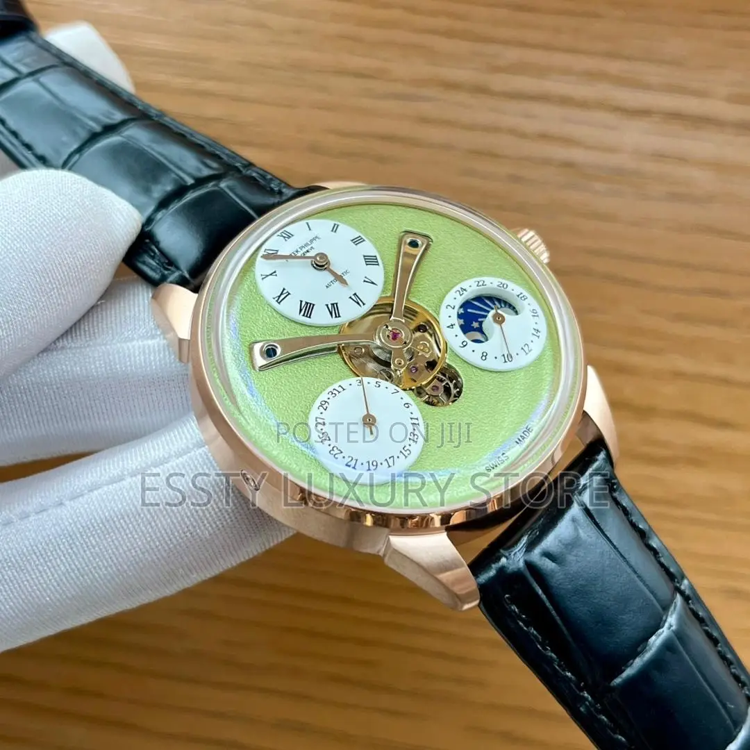 Automatic Patek Philippine Leather Wristwatch