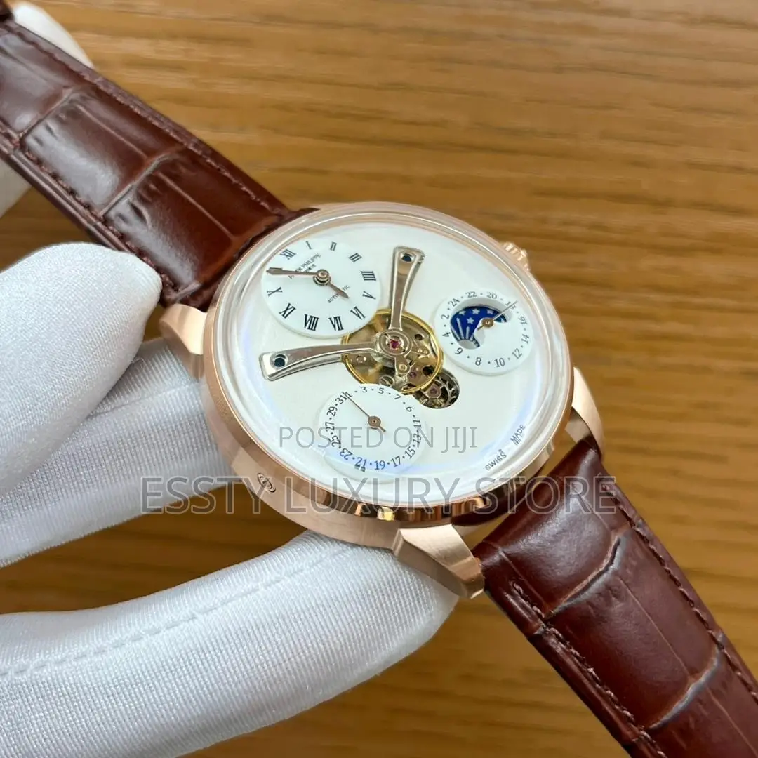 Automatic Patek Philippine Leather Wristwatch