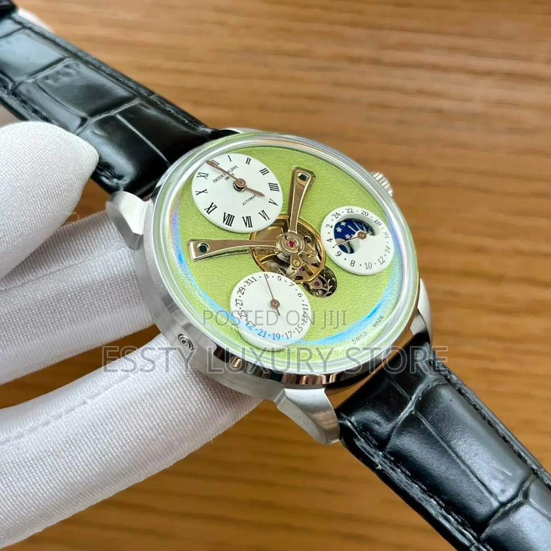 Automatic Patek Philippine Leather Wristwatch