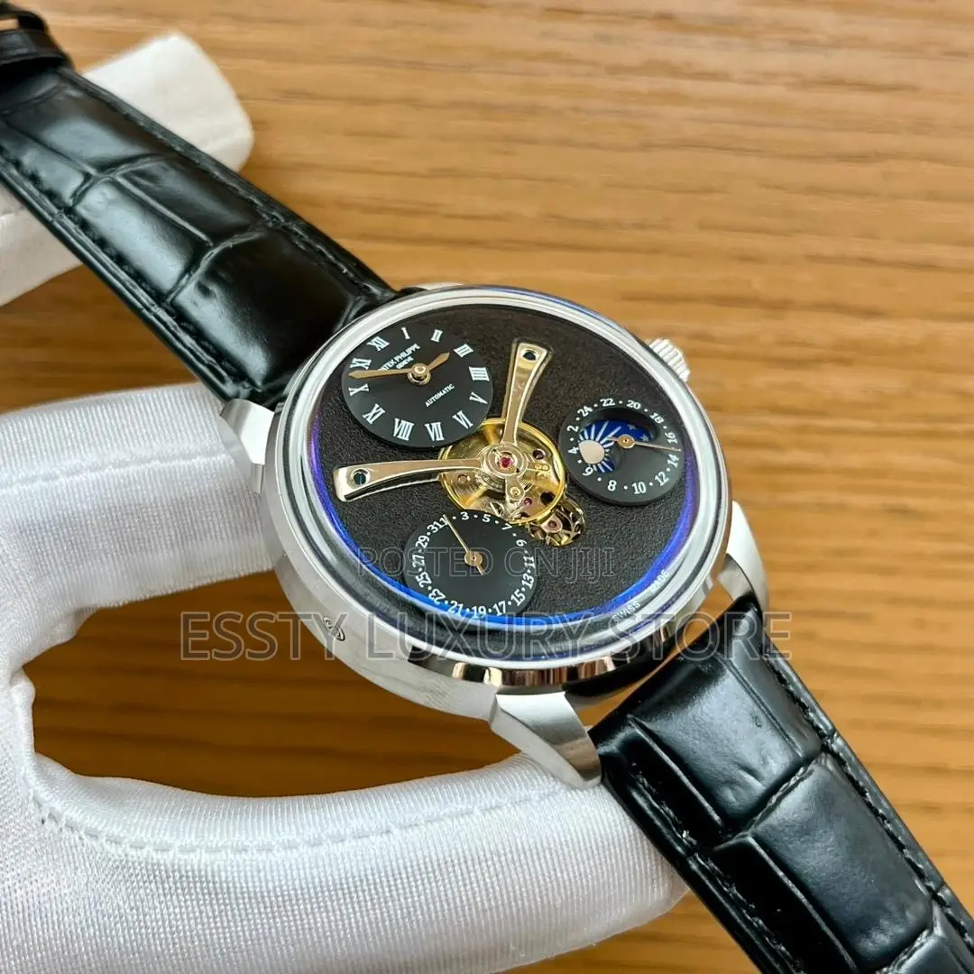 Automatic Patek Philippine Leather Wristwatch