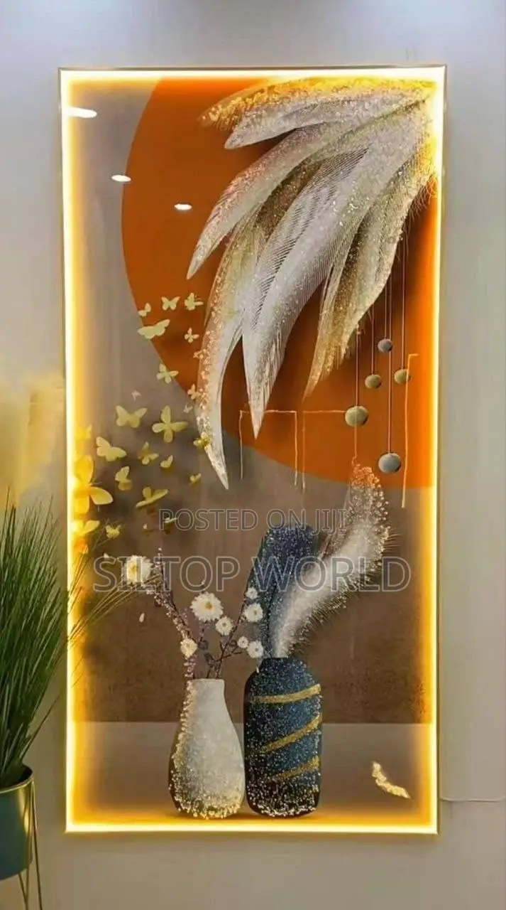 Crystal Stones Acrylic Wall Frame With LED Light