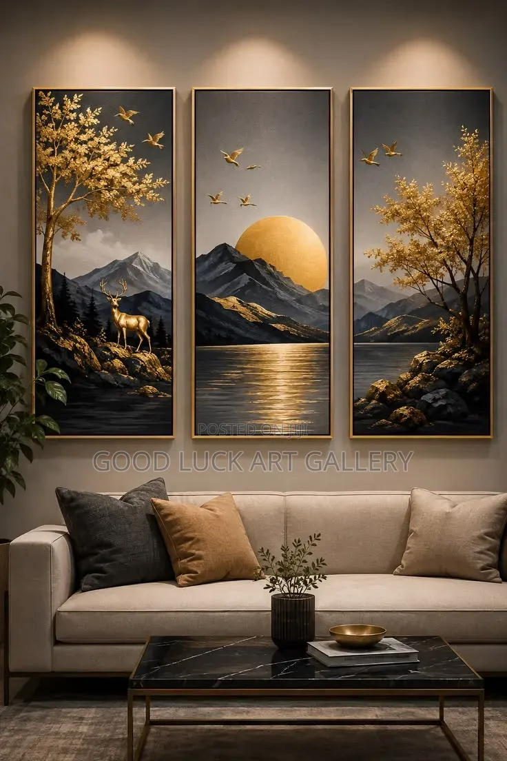 Black White Gold Wall Art