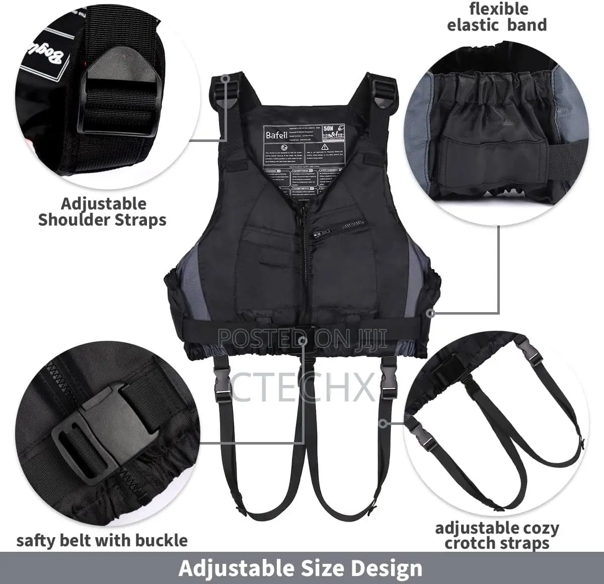 Adjustable Buoyancy Jacket, Swim Vest With Pockets and Crotch Strap