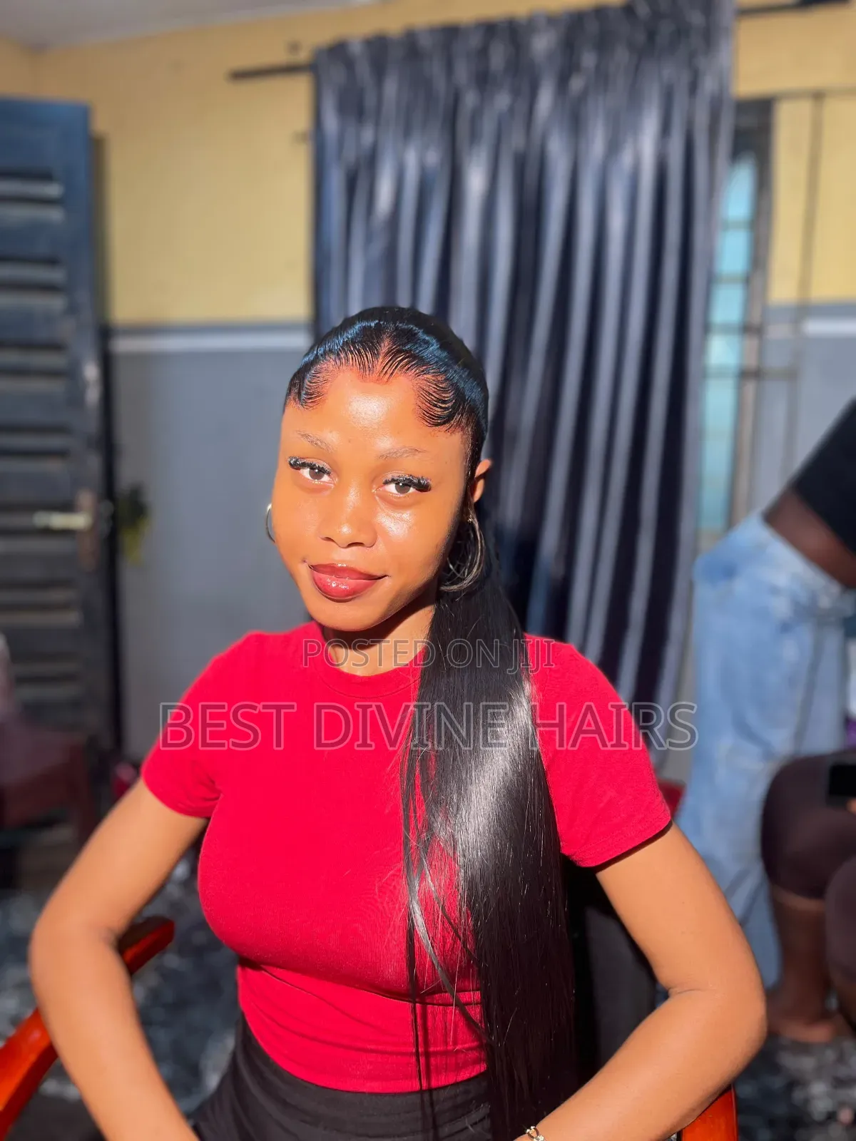 Human Hair Swiss Lace Frontal With a Quality Hair Blend Ponytail