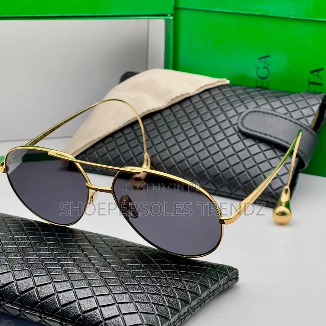 Bottega Avaitor Sunglasses With Gold and Silver Frames