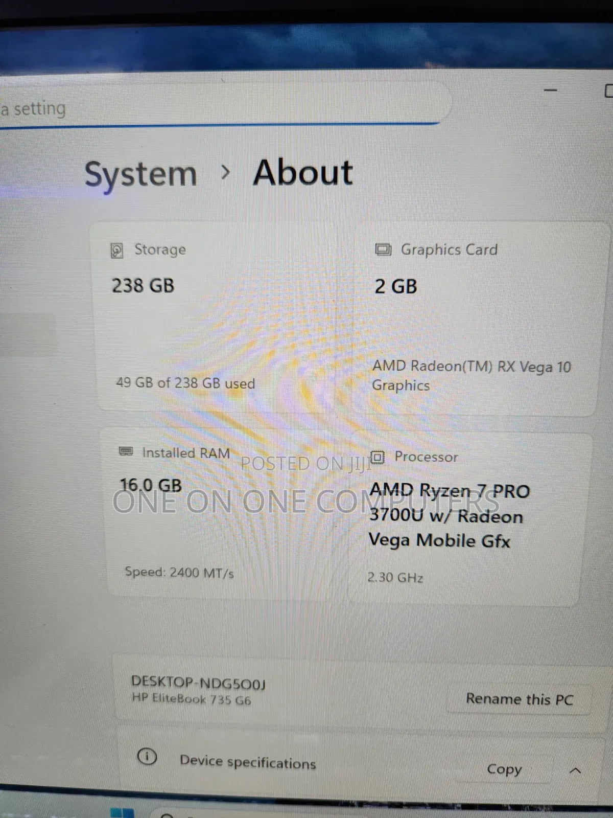 Laptop HP EliteBook 735 G6 16GB AMD Ryzen 7 SSD 256GB