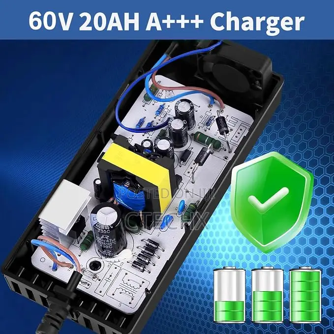 60V 3A Quick Charger for 60V 20/32Ah AGM Gel SLA eScooters E-Bikes