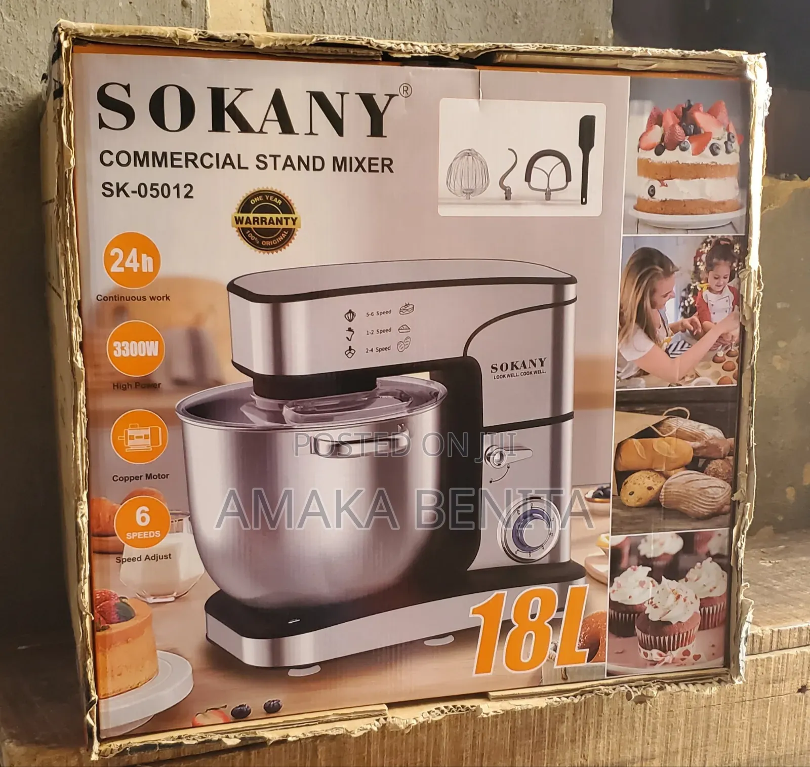 Sokany Commercial Stand Mixer 18ltrs