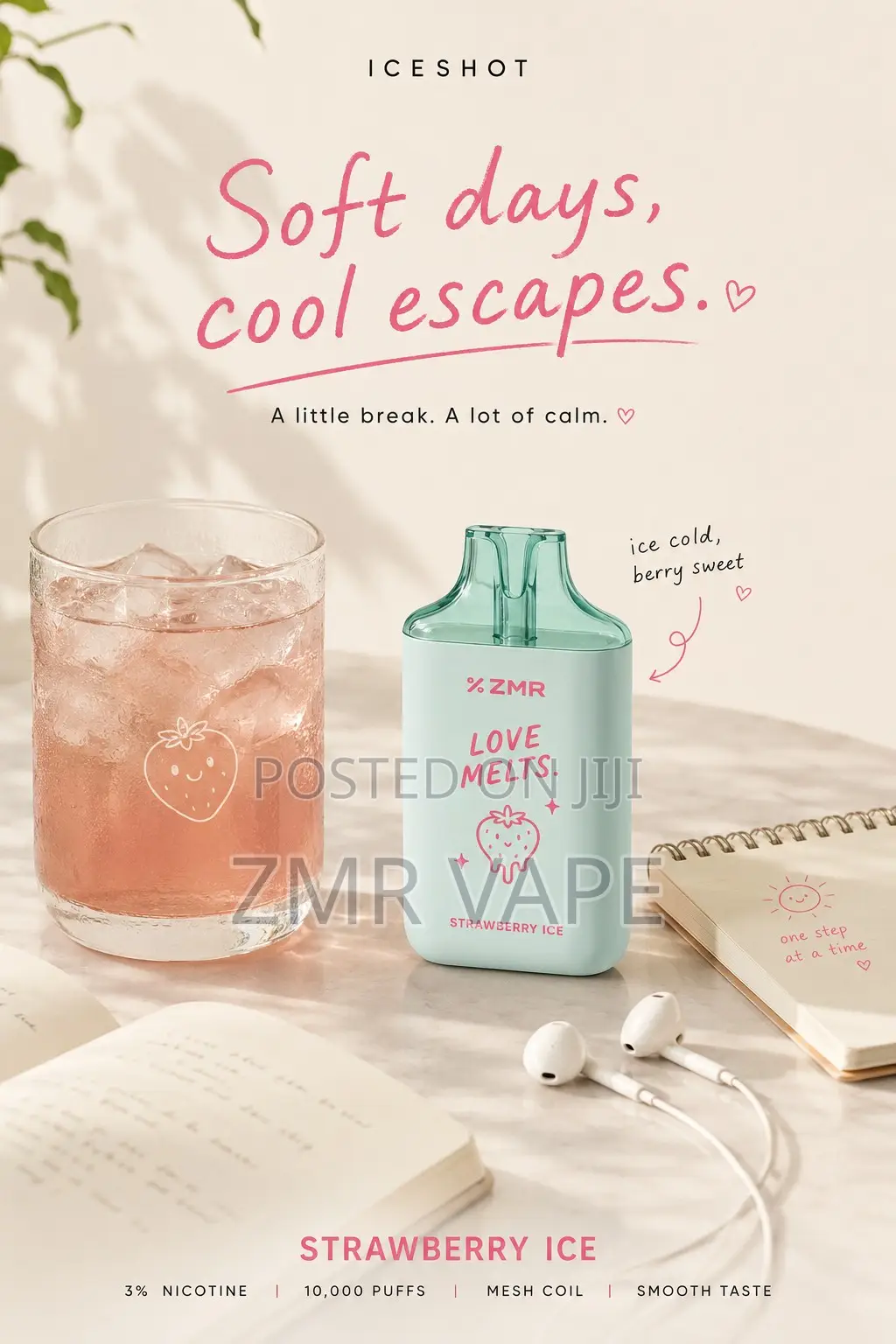 ZMR ICESHOT Strawberry Ice Disposable Vape - 10,000 Puffs