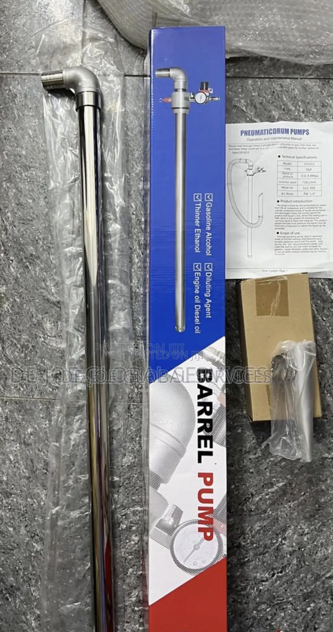 130l/Min Pneumatic Stainless-Steel Barrel Pump