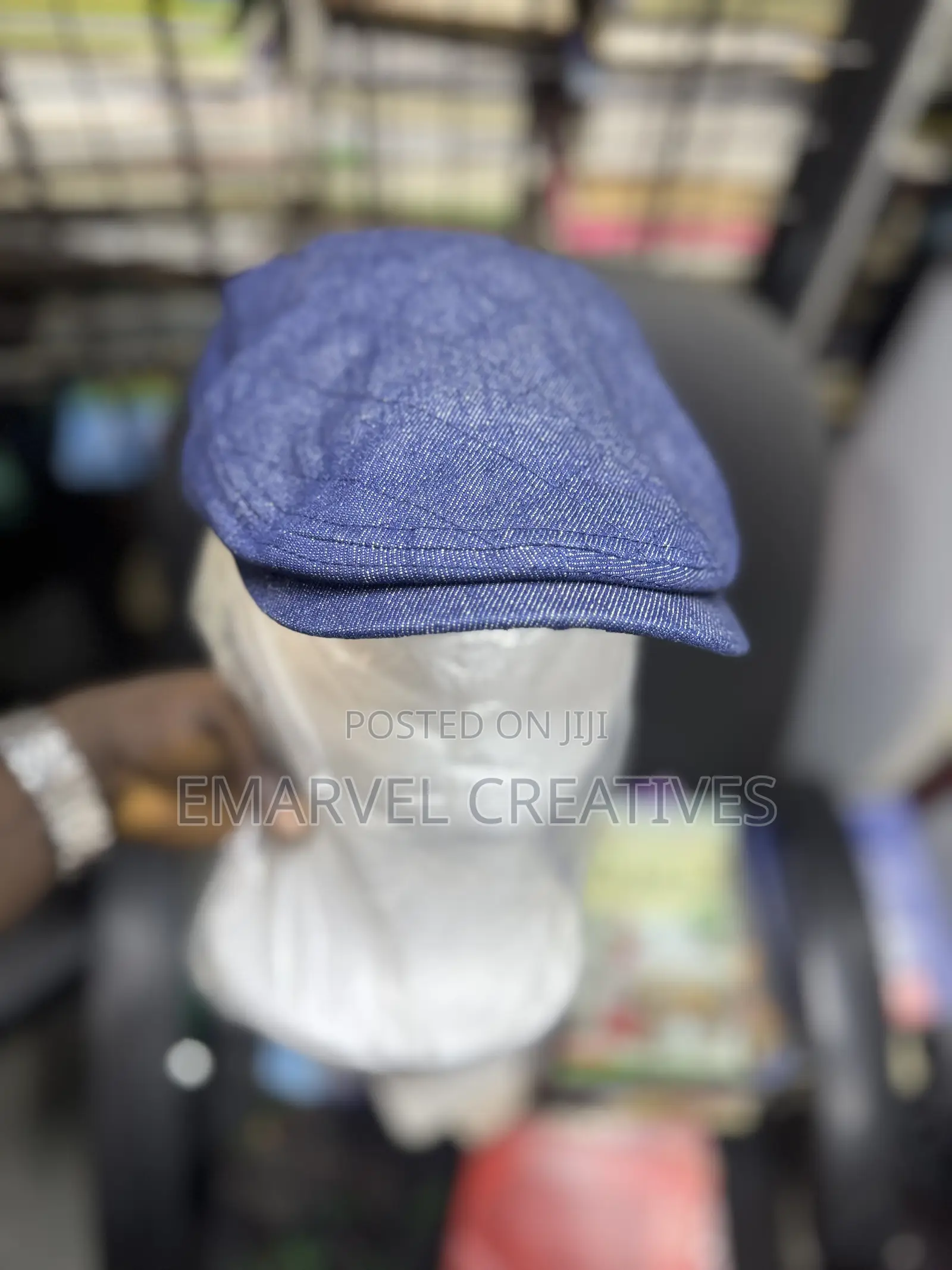 Papas Cap | Flat Cap | Newsboy Cap Denim : Blue
