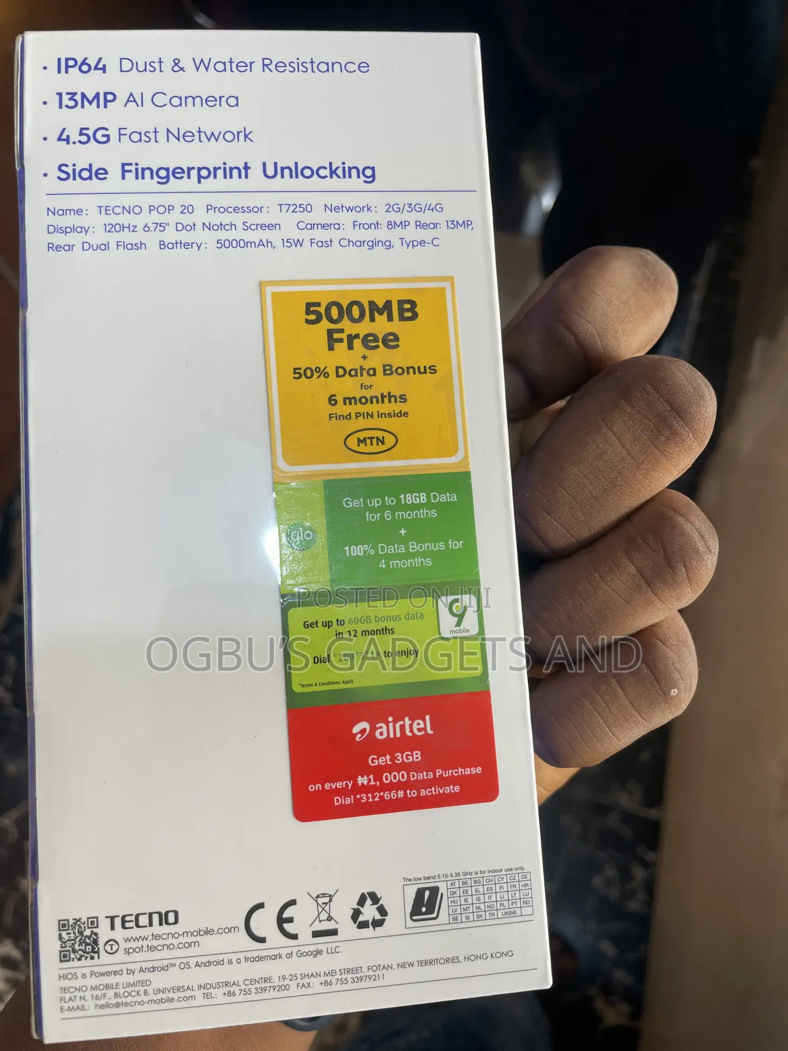 New Tecno Pop 20 64 GB Gray