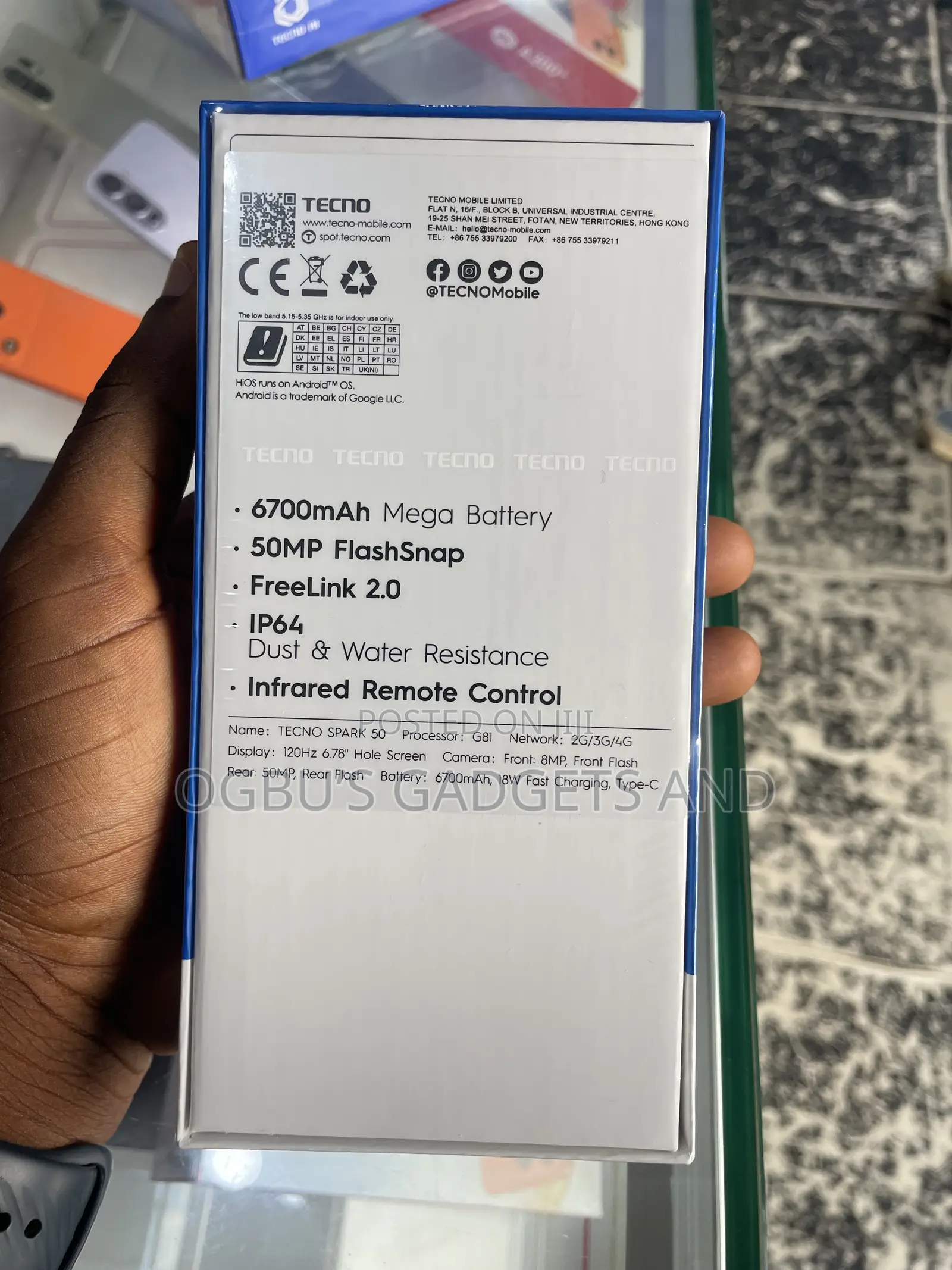 New Tecno Spark 50 128 GB Gray