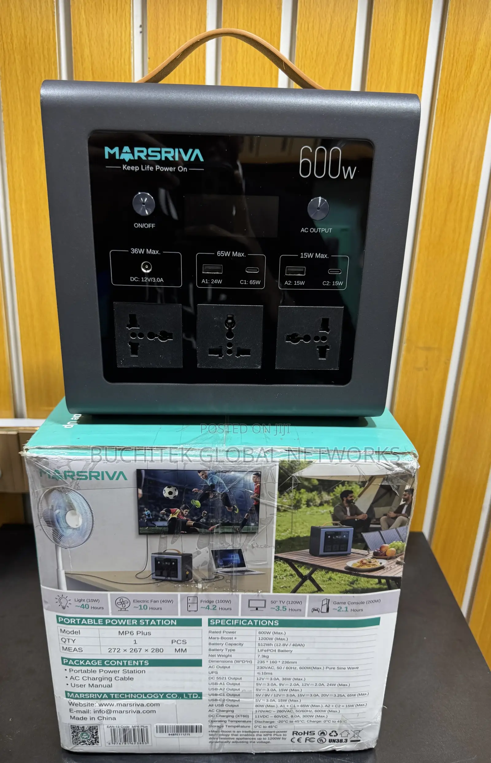 Marsriva MP6 Plus 600W 512wh Portable Power Station