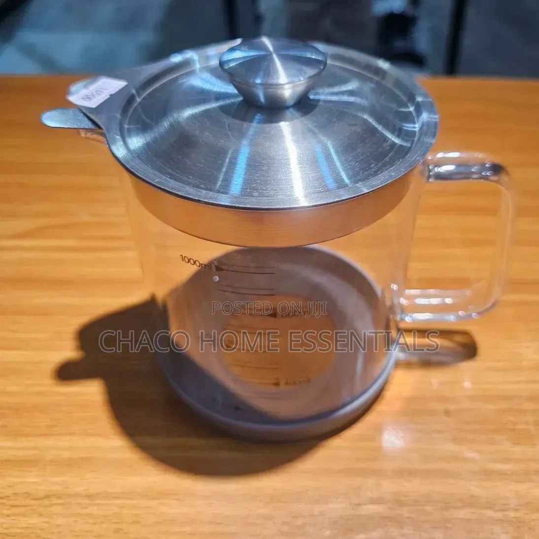 1000ML Glass Oil Strainer Jug With Stainless Steel Lid