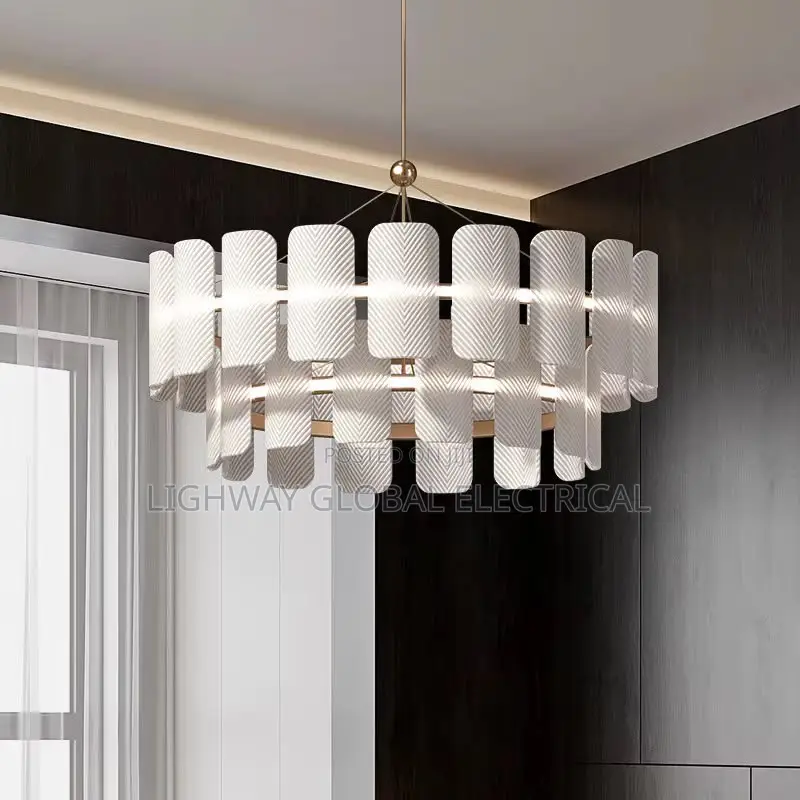 New White Modern Lobby Chandelier