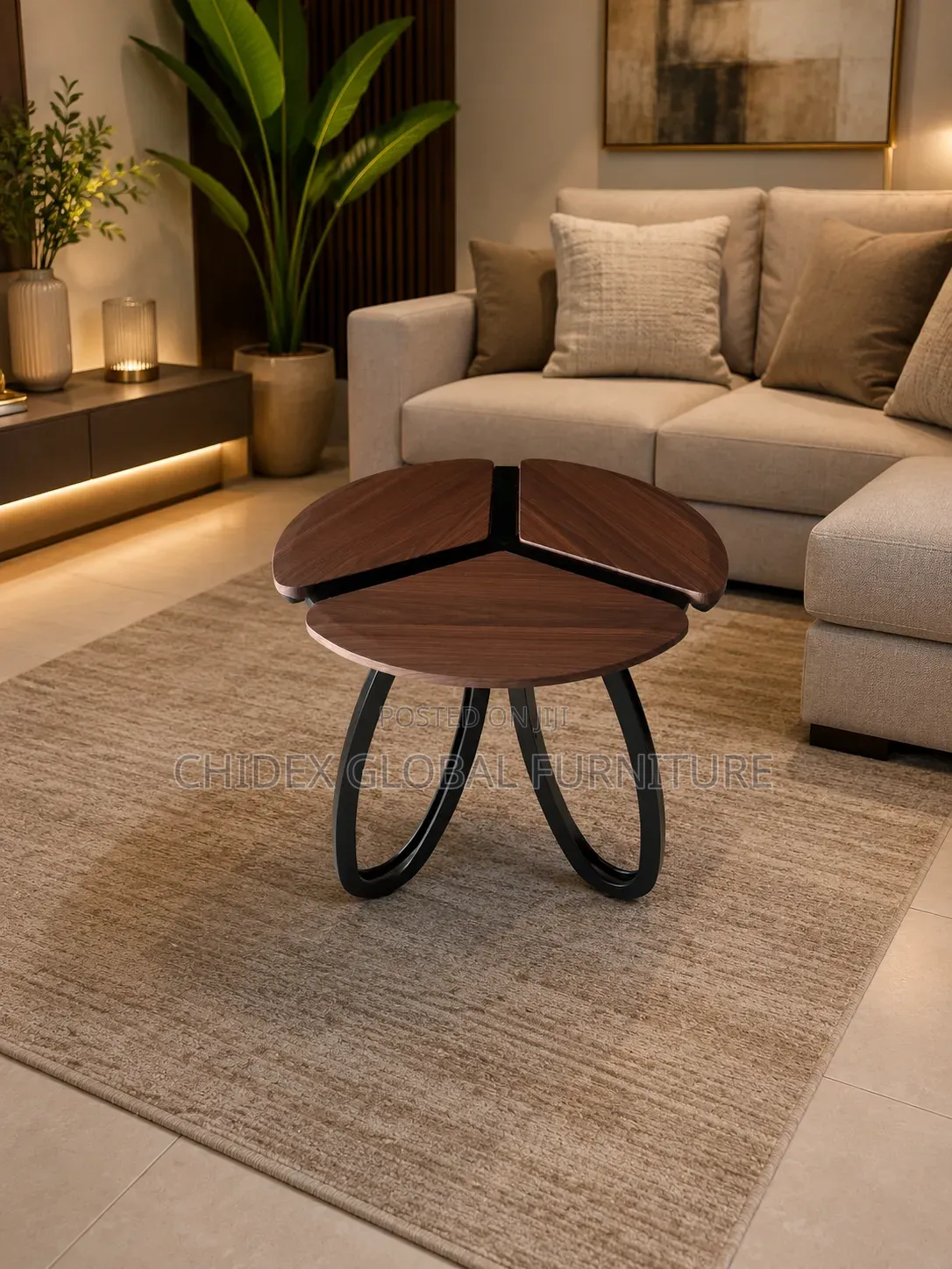 Golden Steel/ Wood Side Tables