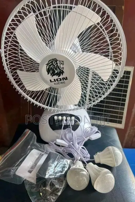 Rechargeable Table Fan and 3 Bulbs