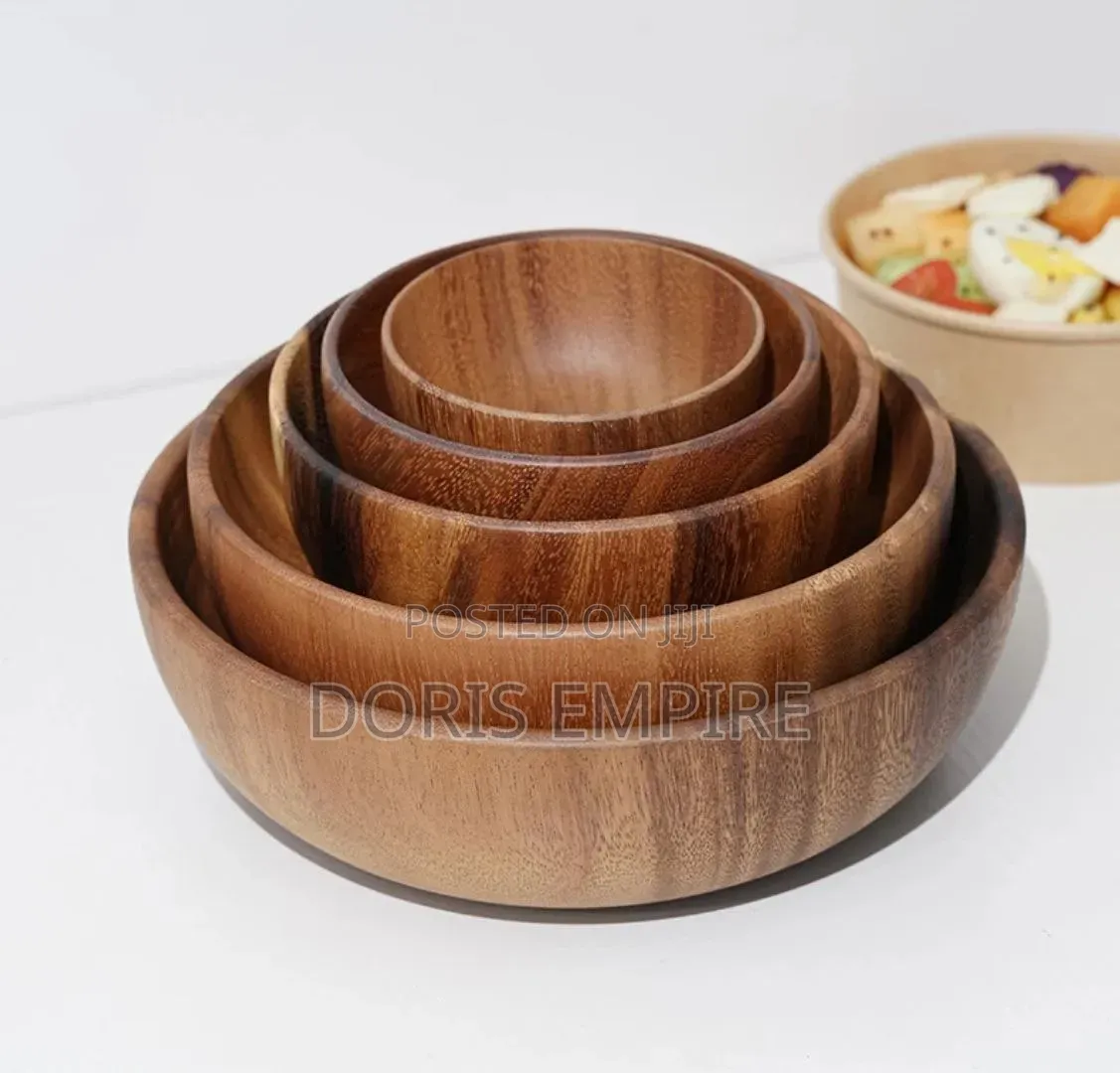 Acacia Quality Wooden Soup Bowl.