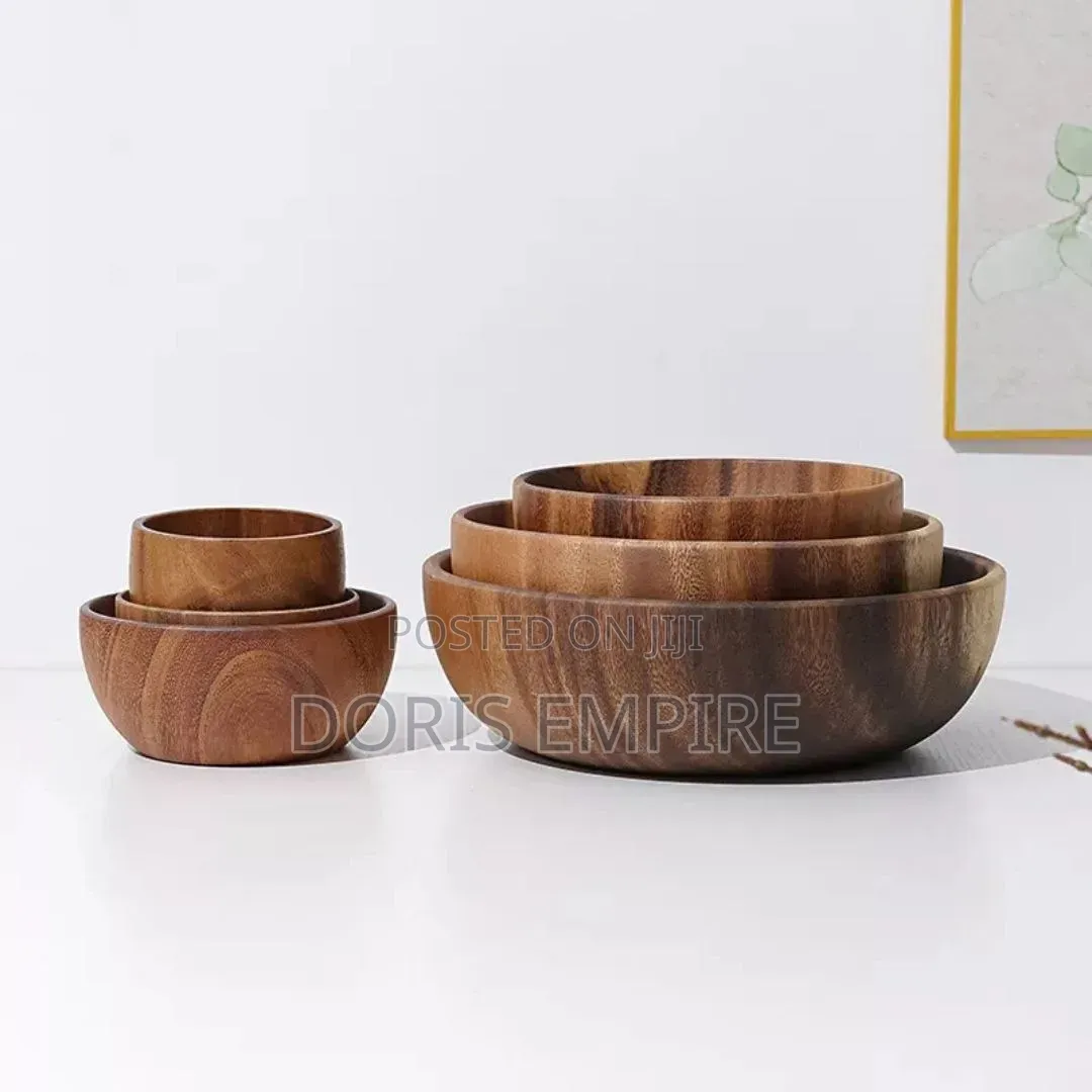 Acacia Quality Wooden Soup Bowl.